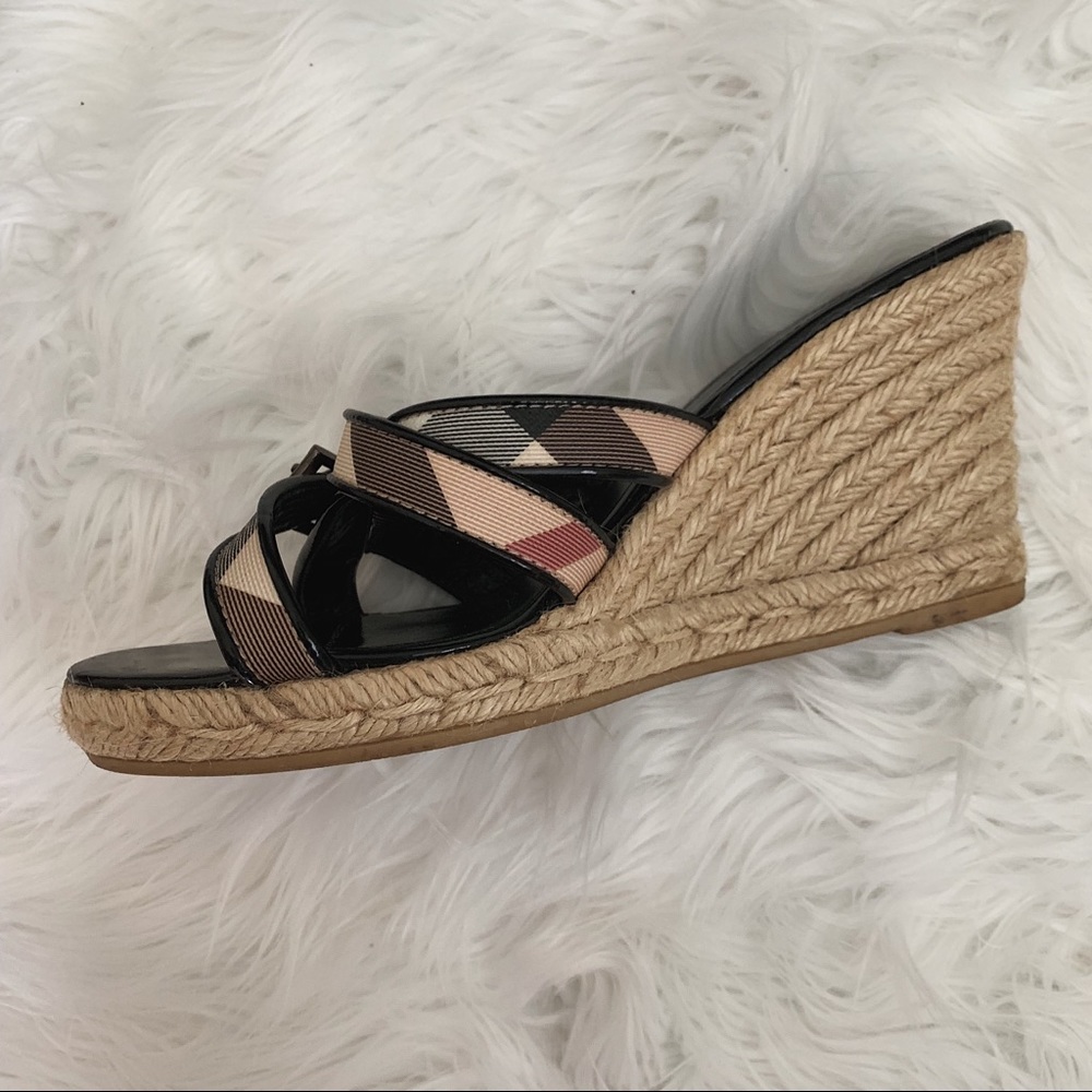 Authentic Burberry Nova Wedge Espadrille Sandals - Picture 4 of 6